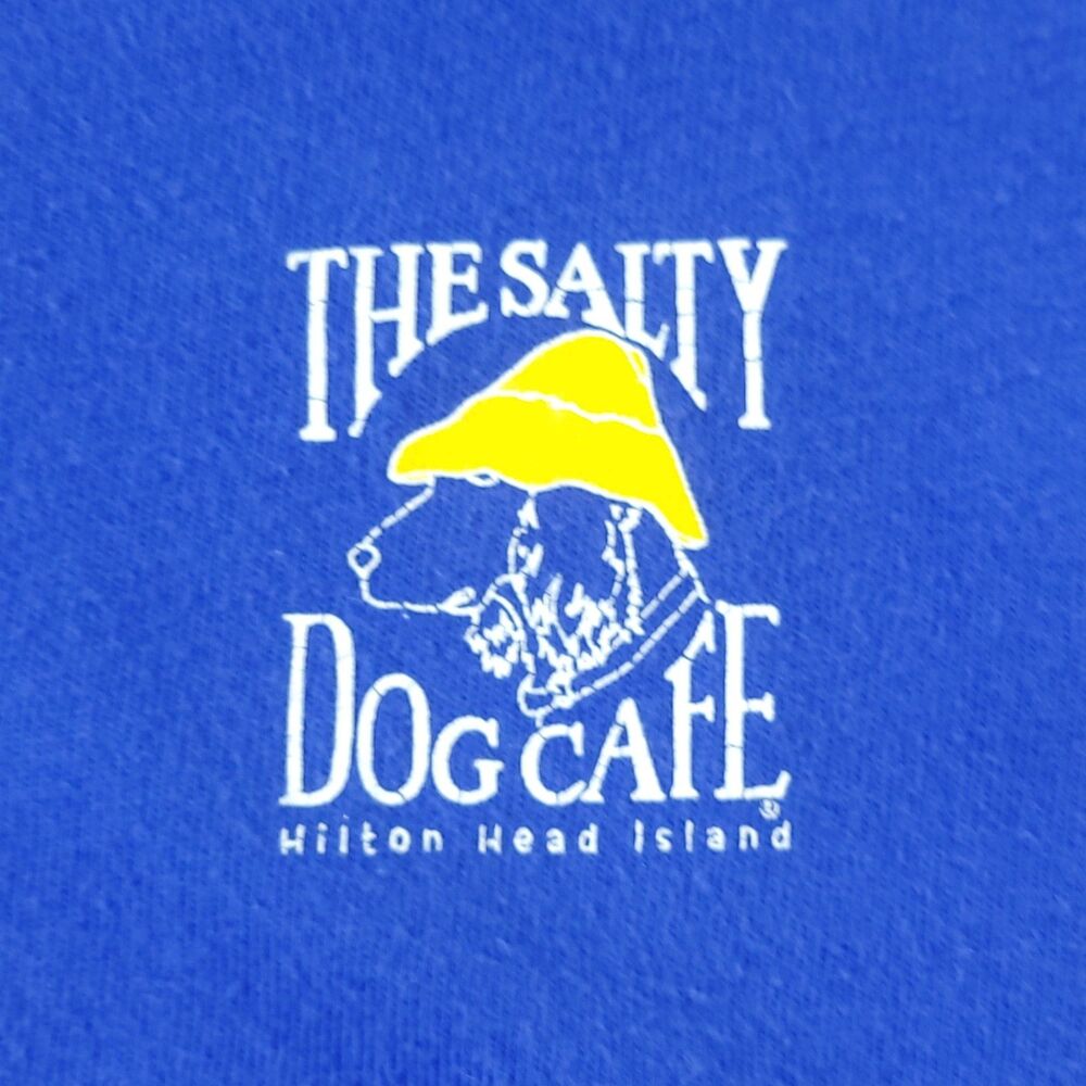 Salty Dog Cafe TShirt Mens XL 46-48 Blue Long Sleeve Hanes Beefy-T Hilton Head - Picture 5 of 8